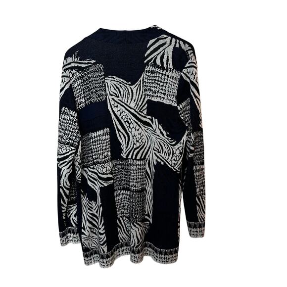 Easywear by Chico’s Size 3 Open Front Cardigan XL Womens Soft Knit Blue White - Picture 3 of 9